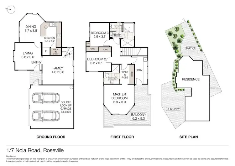 Floorplan of Homely townhouse listing, 1/7 Nola Road, Roseville NSW 2069