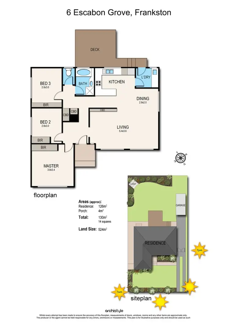 Floorplan of Homely house listing, 6 Escabon Grove, Frankston VIC 3199