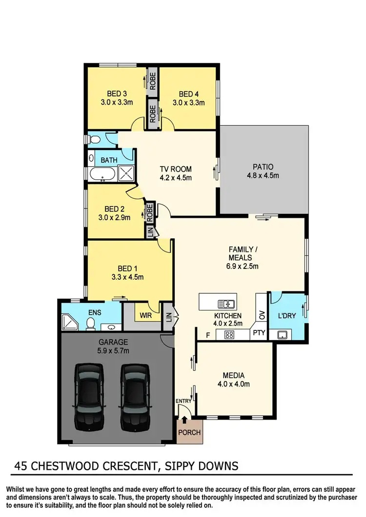 Floorplan of Homely house listing, 45 Chestwood Crescent, Sippy Downs QLD 4556