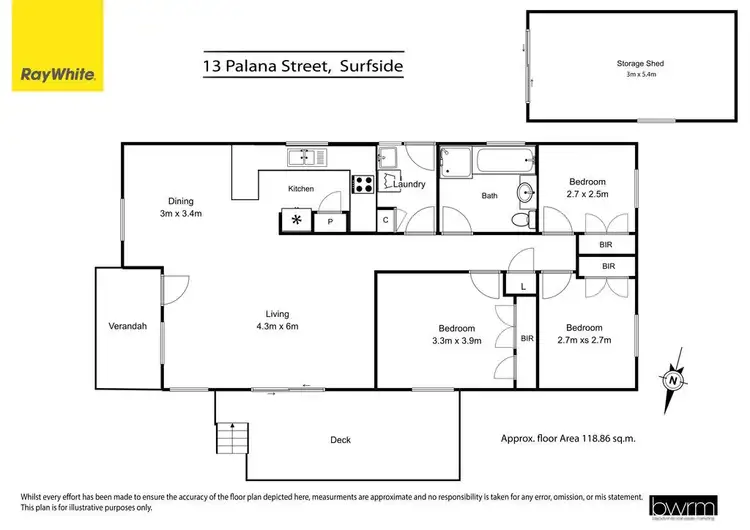 Floorplan of Homely house listing, 13 Palana Street, Surfside NSW 2536