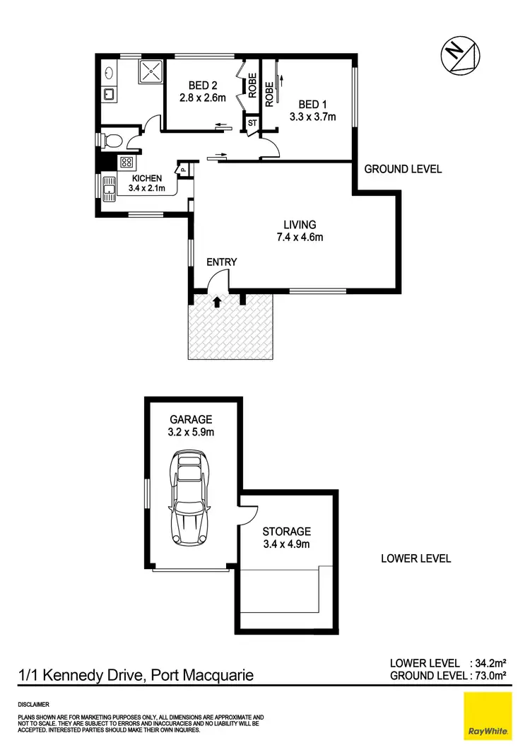 Floorplan of Homely unit listing, 1/1 Kennedy Drive, Port Macquarie NSW 2444