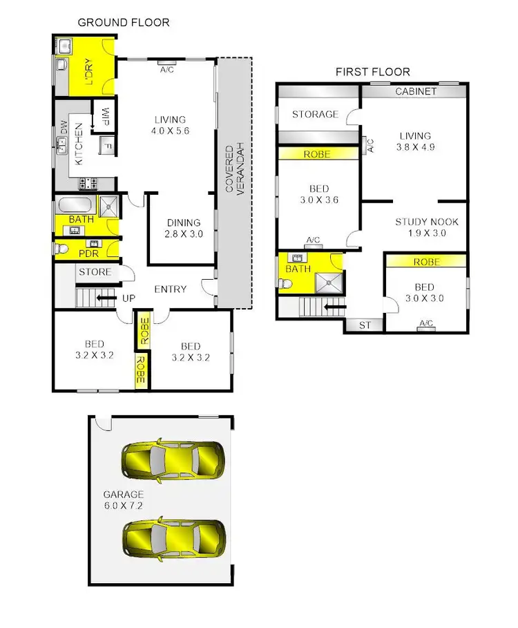 Floorplan of Homely house listing, 6 Currawong Court, Lara VIC 3212
