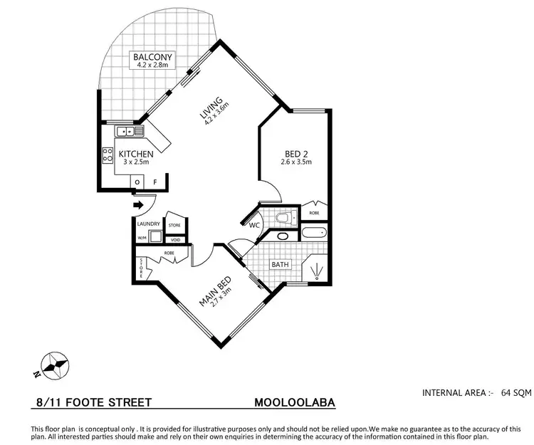 Floorplan of Homely unit listing, 8/11 Foote Street, Mooloolaba QLD 4557