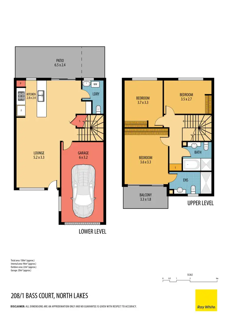 Floorplan of Homely townhouse listing, 208/1 Bass Court, North Lakes QLD 4509