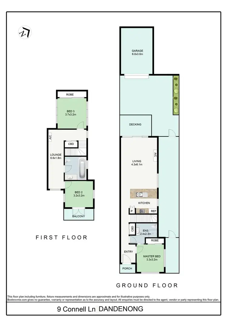 Floorplan of Homely townhouse listing, 9 Connell Lane, Dandenong VIC 3175