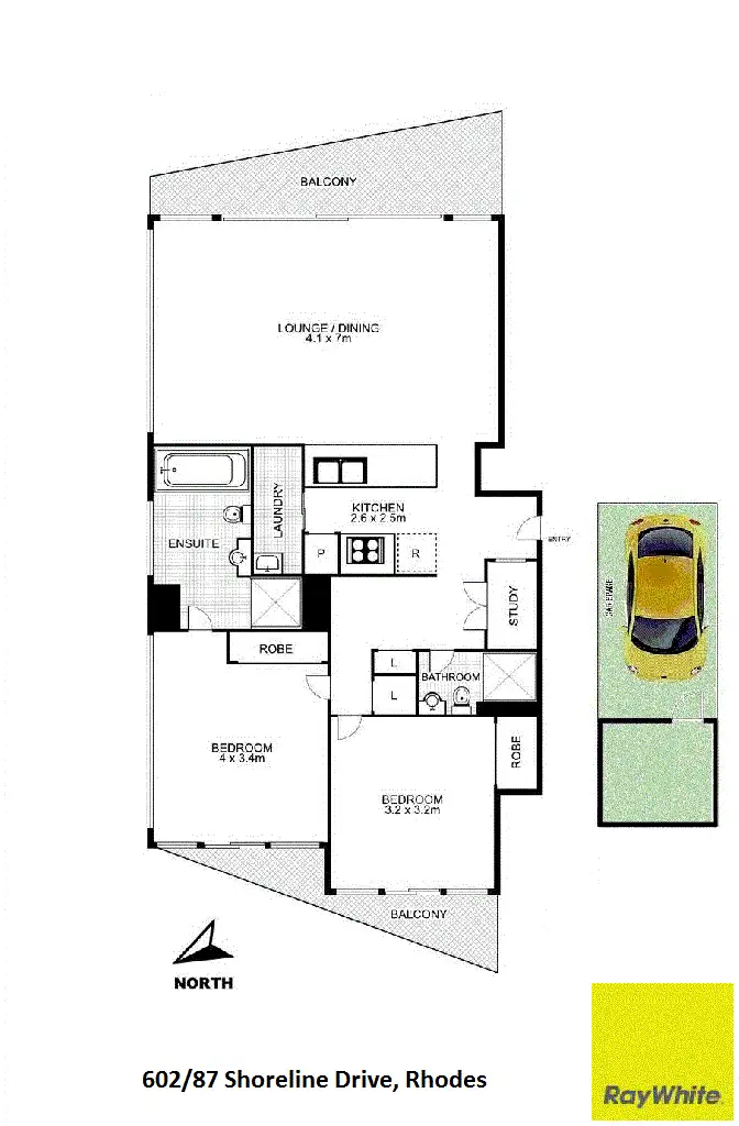 Floorplan of Homely apartment listing, 602/87 Shoreline Drive, Rhodes NSW 2138
