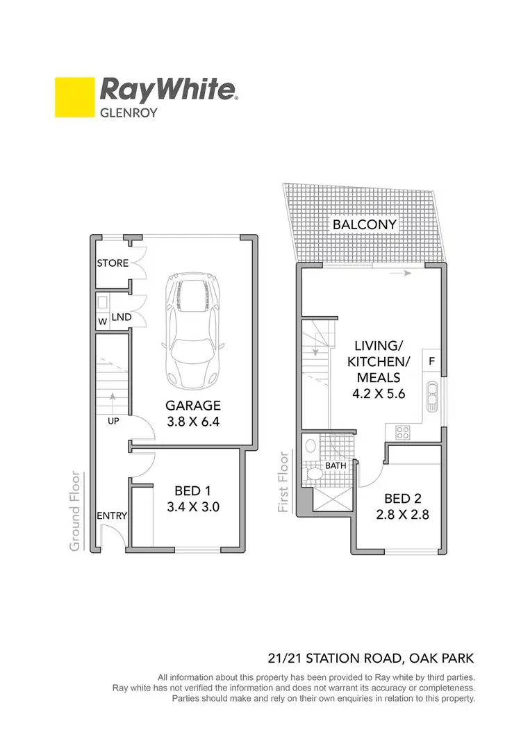 Floorplan of Homely townhouse listing, 21/21 Station Road, Oak Park VIC 3046