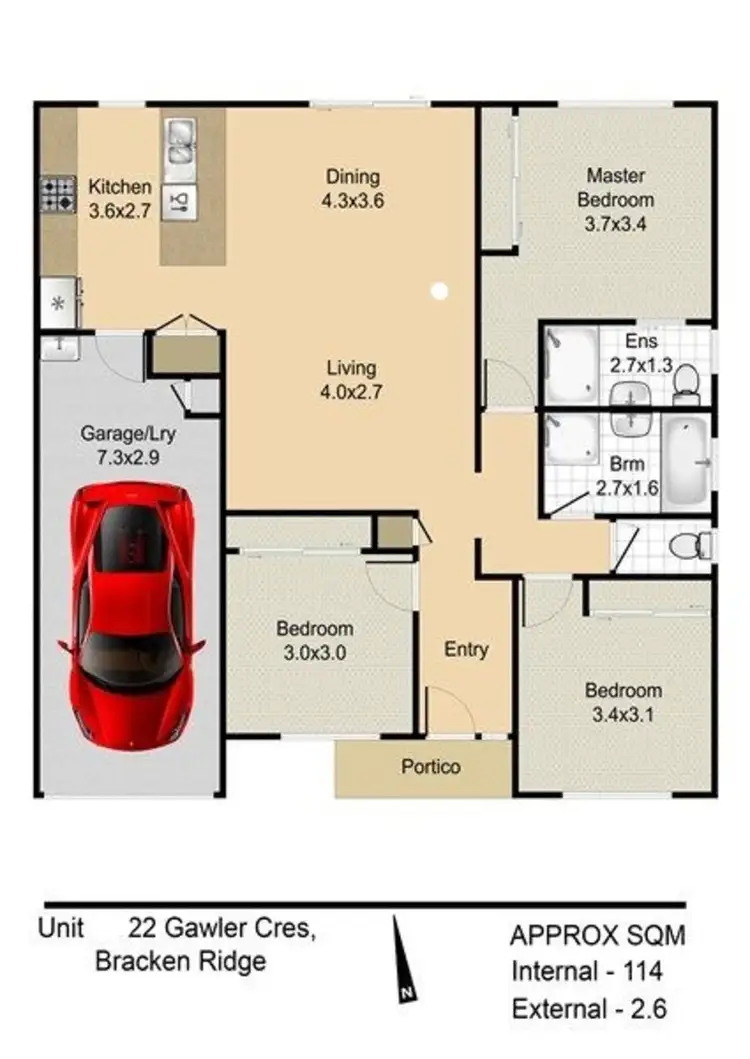 Floorplan of Homely unit listing, 8/22 Gawler Crescent, Bracken Ridge QLD 4017