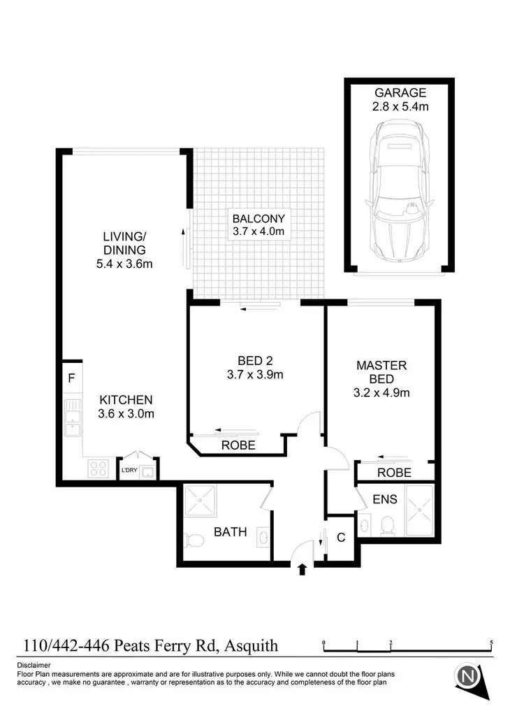 Floorplan of Homely apartment listing, 110/442-446 Peats Ferry Road, Asquith NSW 2077