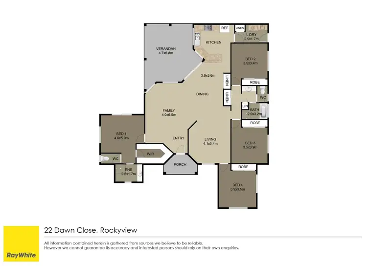 Floorplan of Homely house listing, 22 Dawn Close, Rockyview QLD 4701