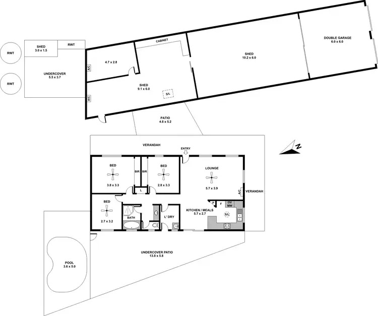 Floorplan of Homely house listing, 56 Clayton Drive, North Beach SA 5556