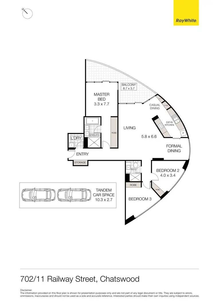 Floorplan of Homely unit listing, 702/11 Railway Street, Chatswood NSW 2067