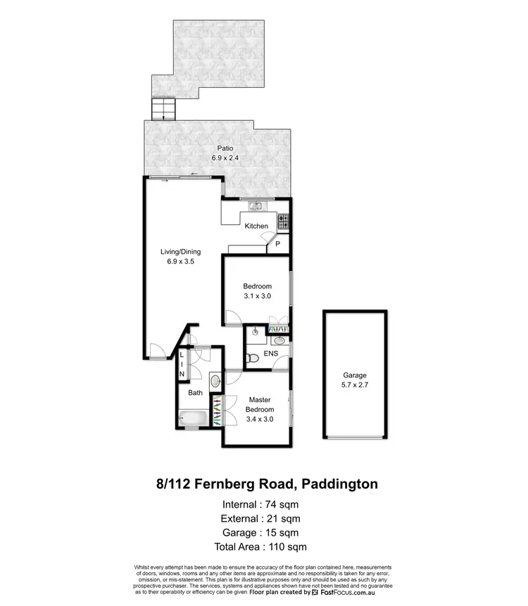 Floorplan of Homely apartment listing, 8/112 Fernberg Road, Paddington QLD 4064