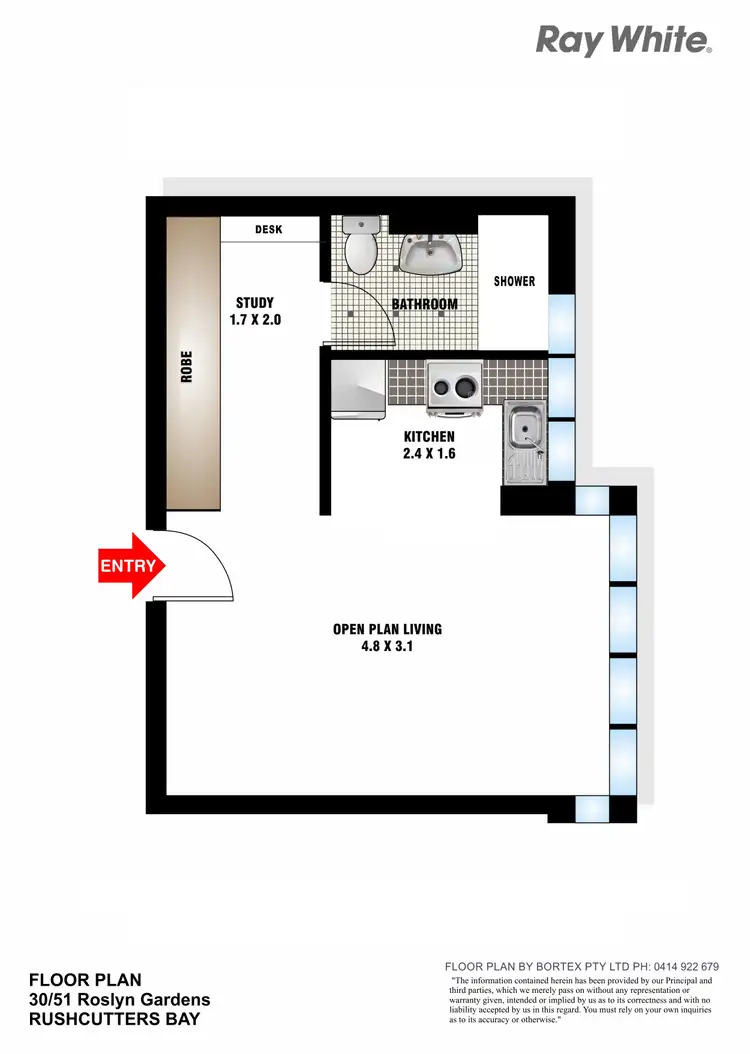 Floorplan of Homely studio listing, 30/51 Roslyn Gardens, Elizabeth Bay NSW 2011