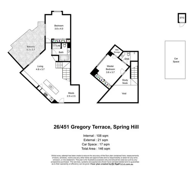 Floorplan of Homely unit listing, 26/451 Gregory Terrace, Spring Hill QLD 4000