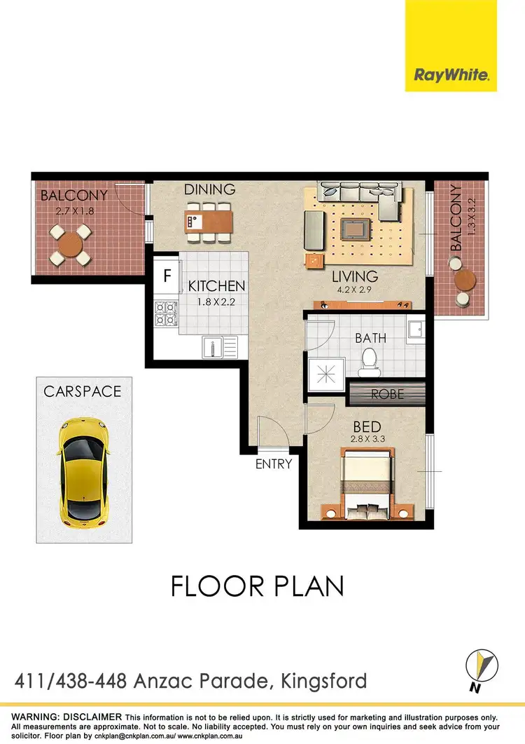 Floorplan of Homely apartment listing, 411/438 Anzac Parade, Kingsford NSW 2032