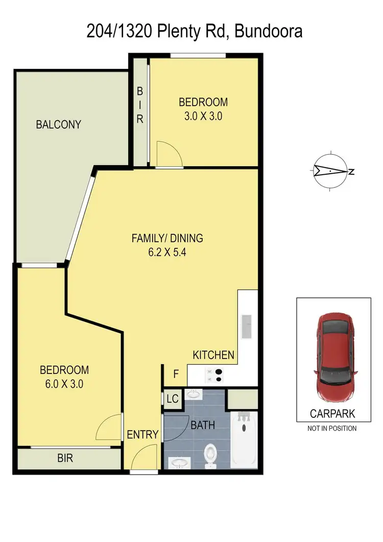 Floorplan of Homely apartment listing, 204/1320 Plenty Road, Bundoora VIC 3083