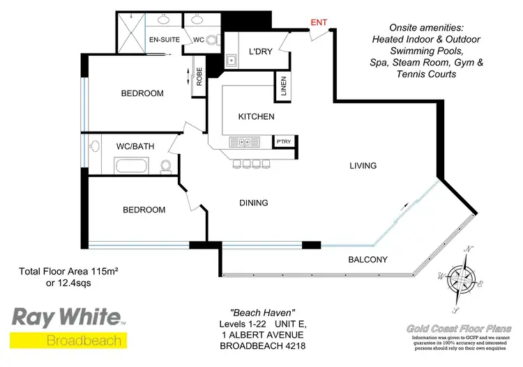 Floorplan of Homely unit listing, 20E 'Beach Haven' 1 Albert Avenue, Broadbeach QLD 4218