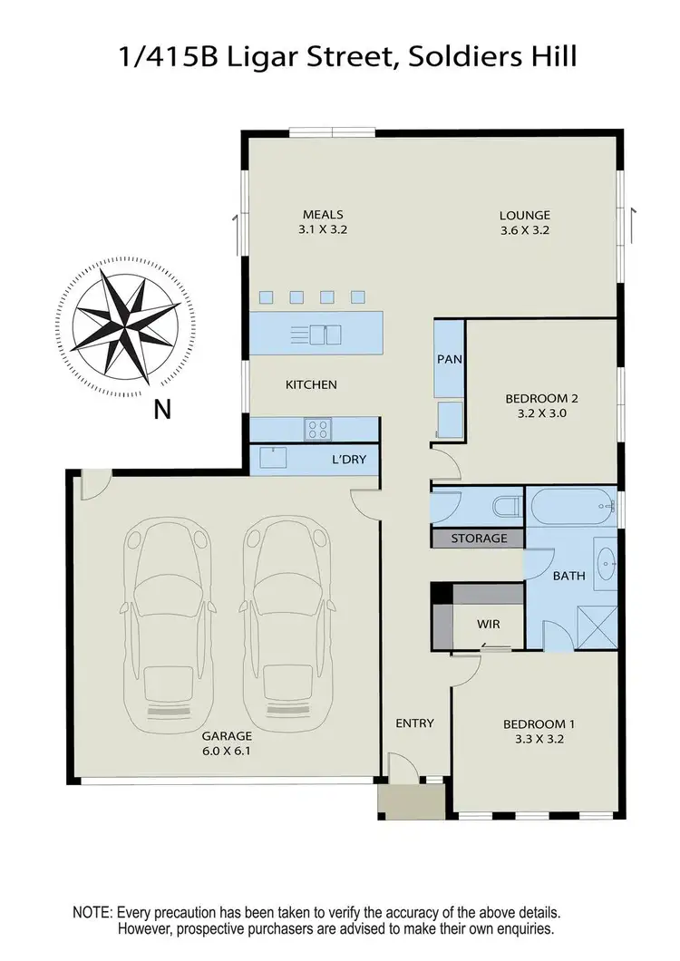 Floorplan of Homely townhouse listing, 1/415b Ligar Street, Soldiers Hill VIC 3350