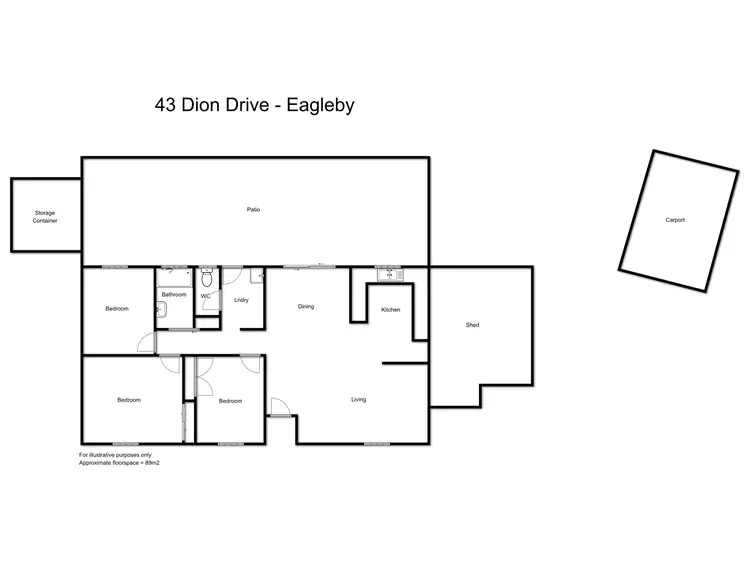 Floorplan of Homely house listing, 43 Dion Drive, Eagleby QLD 4207