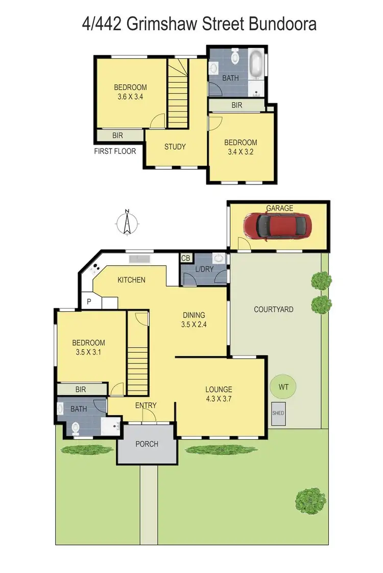 Floorplan of Homely townhouse listing, 4/442 Grimshaw Street, Bundoora VIC 3083