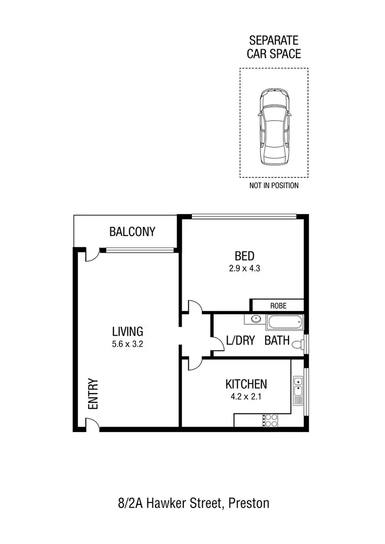Floorplan of Homely apartment listing, 8/2A Hawker Avenue, Preston VIC 3072