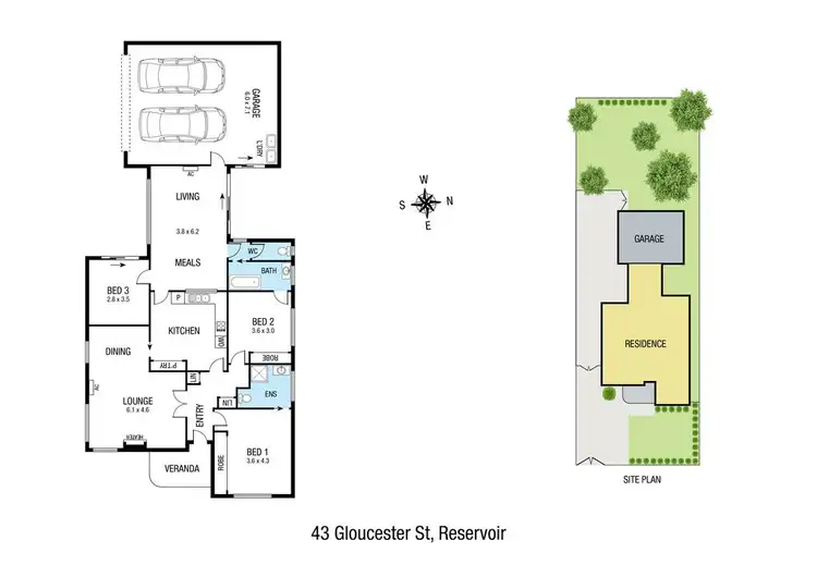 Floorplan of Homely house listing, 43 Gloucester Street, Reservoir VIC 3073