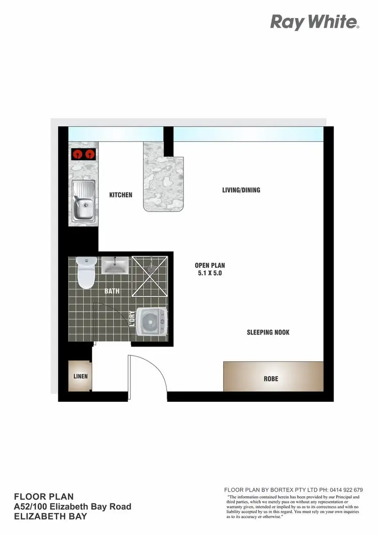 Floorplan of Homely studio listing, A52/100 Elizabeth Bay Road, Elizabeth Bay NSW 2011