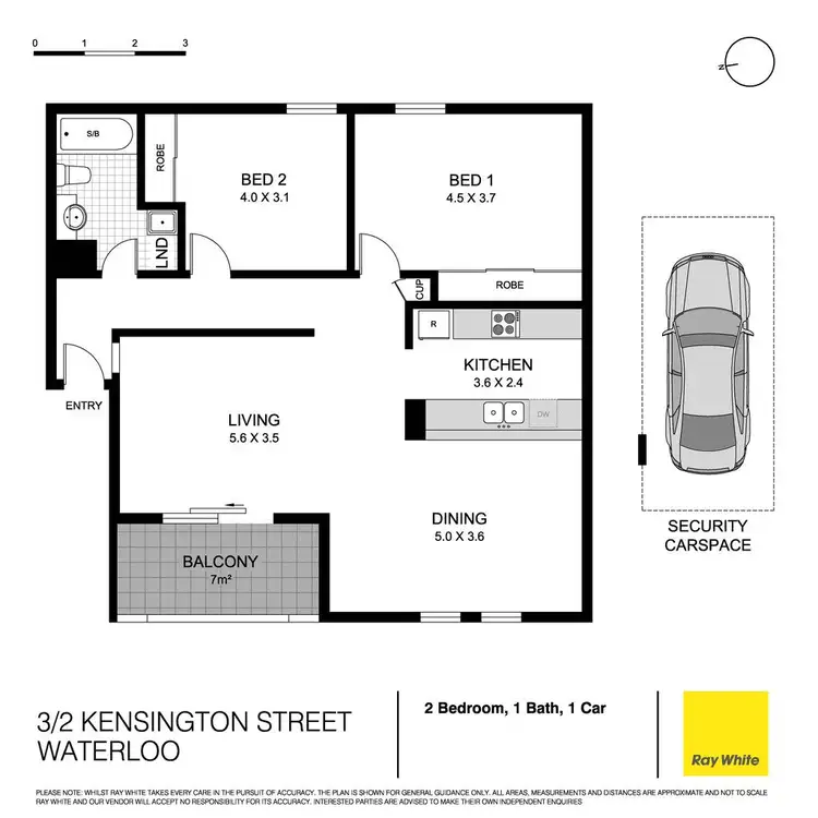 Floorplan of Homely apartment listing, 3/2 Kensington Street, Waterloo NSW 2017