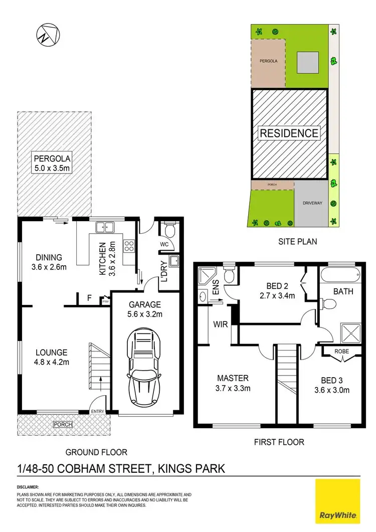 Floorplan of Homely townhouse listing, 1/48-50 Cobham Street, Kings Park NSW 2148
