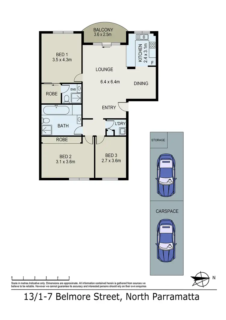 Floorplan of Homely apartment listing, 13/1-7 Belmore Street, North Parramatta NSW 2151
