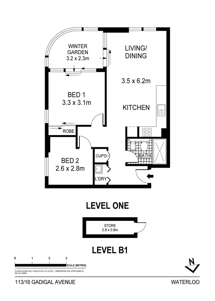 Floorplan of Homely apartment listing, 113/16 Gadigal Avenue, Waterloo NSW 2017