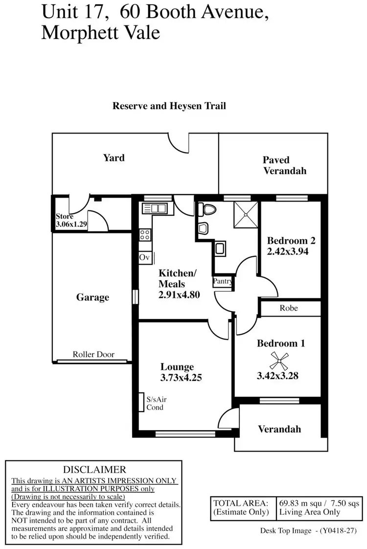 Floorplan of Homely unit listing, 17/60 Booth Avenue, Morphett Vale SA 5162