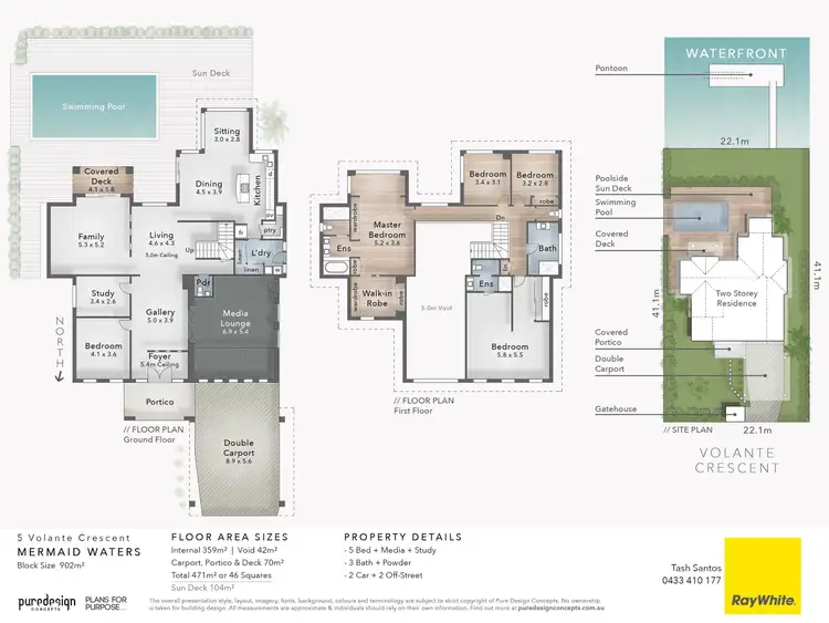 Floorplan of Homely house listing, 5 Volante Crescent, Mermaid Waters QLD 4218