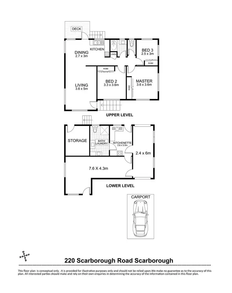 Floorplan of Homely house listing, 220 Scarborough Road, Scarborough QLD 4020