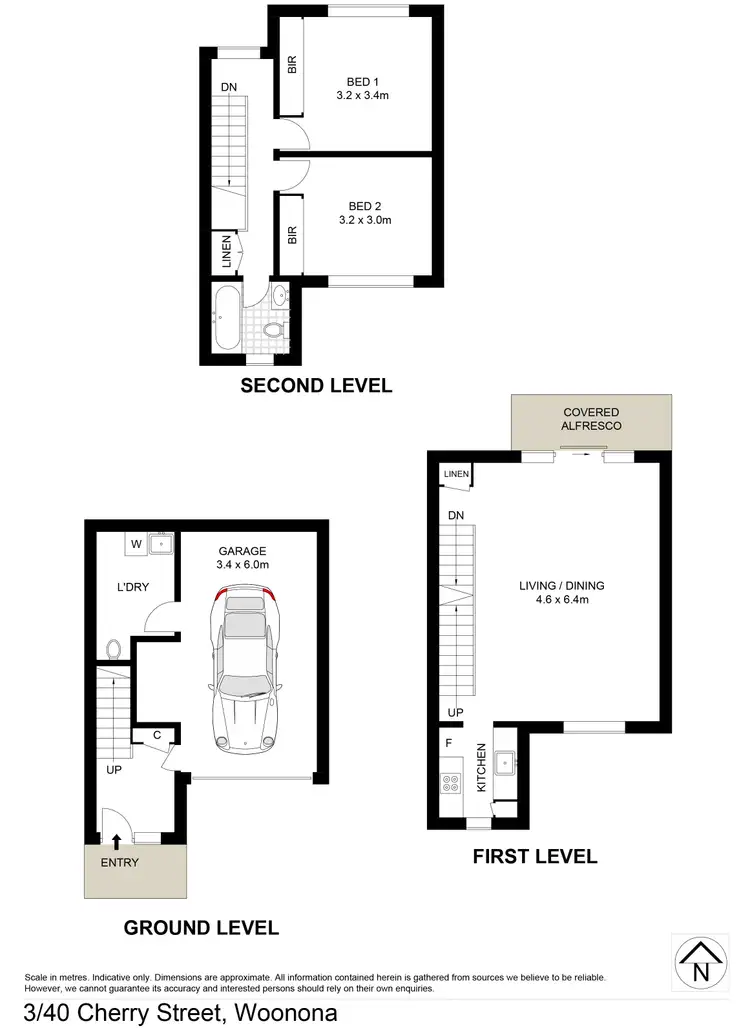 Floorplan of Homely townhouse listing, 3/40 Cherry Street, Woonona NSW 2517
