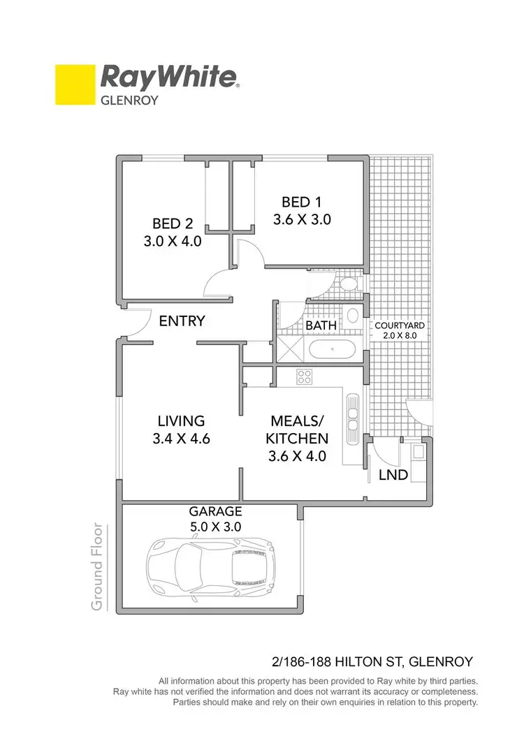 Floorplan of Homely unit listing, 2/186-8 Hilton Street, Glenroy VIC 3046