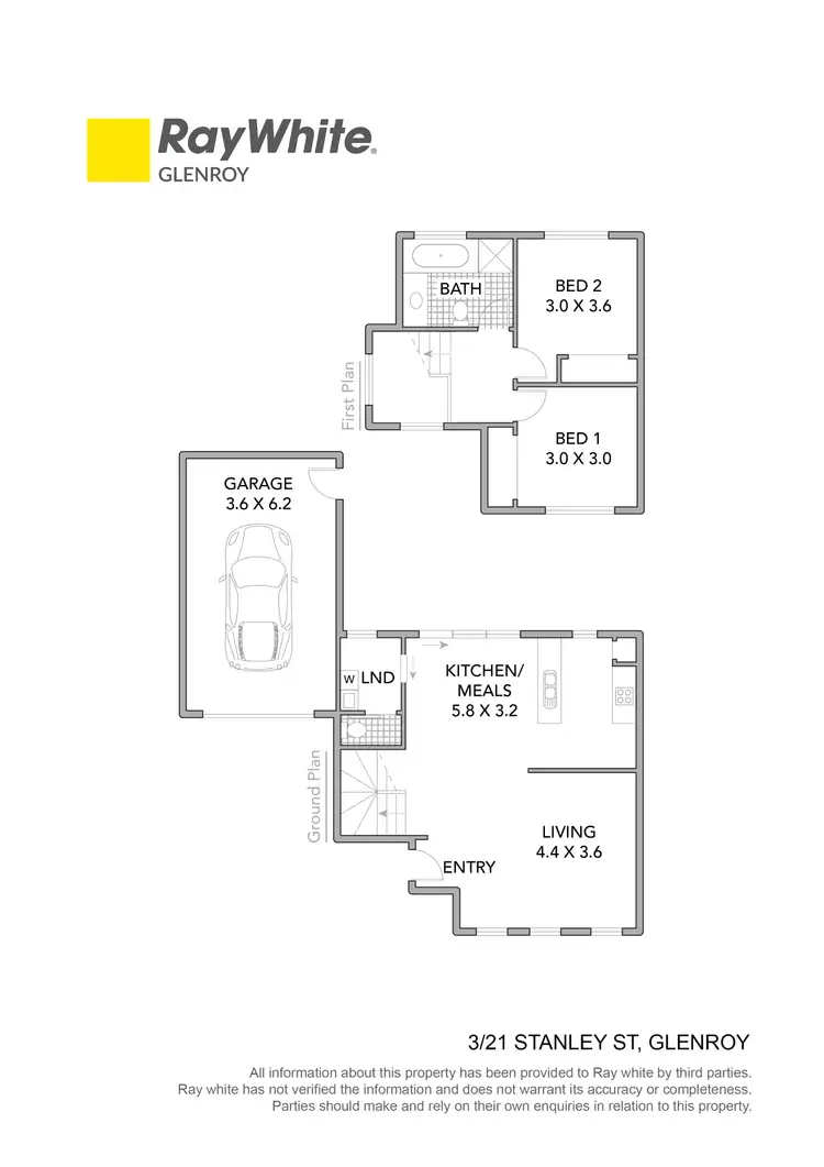 Floorplan of Homely townhouse listing, 3/21 Stanley Street, Glenroy VIC 3046