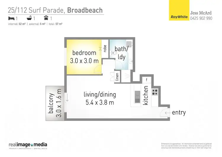 Floorplan of Homely unit listing, 25 'Aruba Beach' 112 Surf Parade, Broadbeach QLD 4218