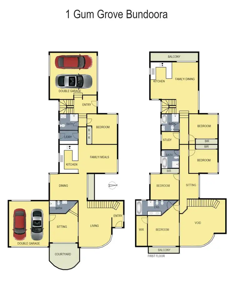 Floorplan of Homely house listing, 1 Gum Grove, Bundoora VIC 3083