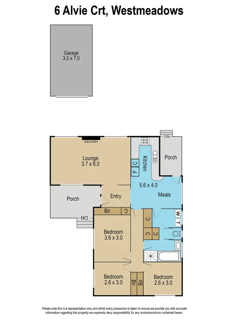 Floorplan of Homely house listing, 6 Alvie Court, Westmeadows VIC 3049