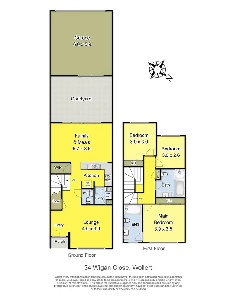 Floorplan of Homely townhouse listing, 34 Wigan Close, Wollert VIC 3750