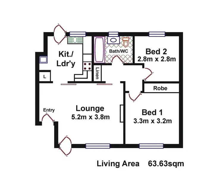 Floorplan of Homely unit listing, 1/1 Stonehouse Avenue, Plympton SA 5038