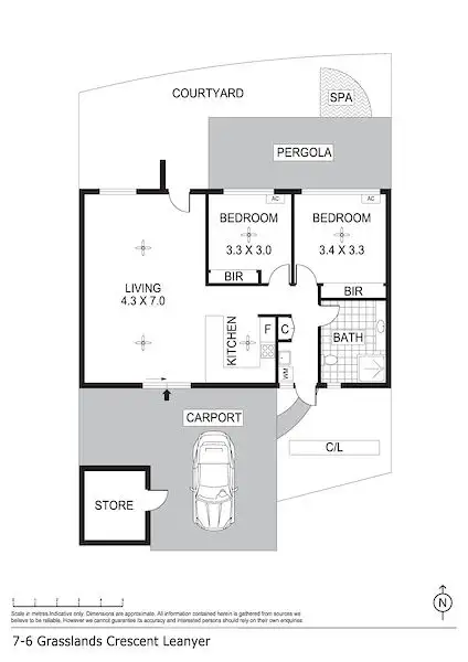 Floorplan of Homely unit listing, 7/6 Grassland Crescent, Leanyer NT 812