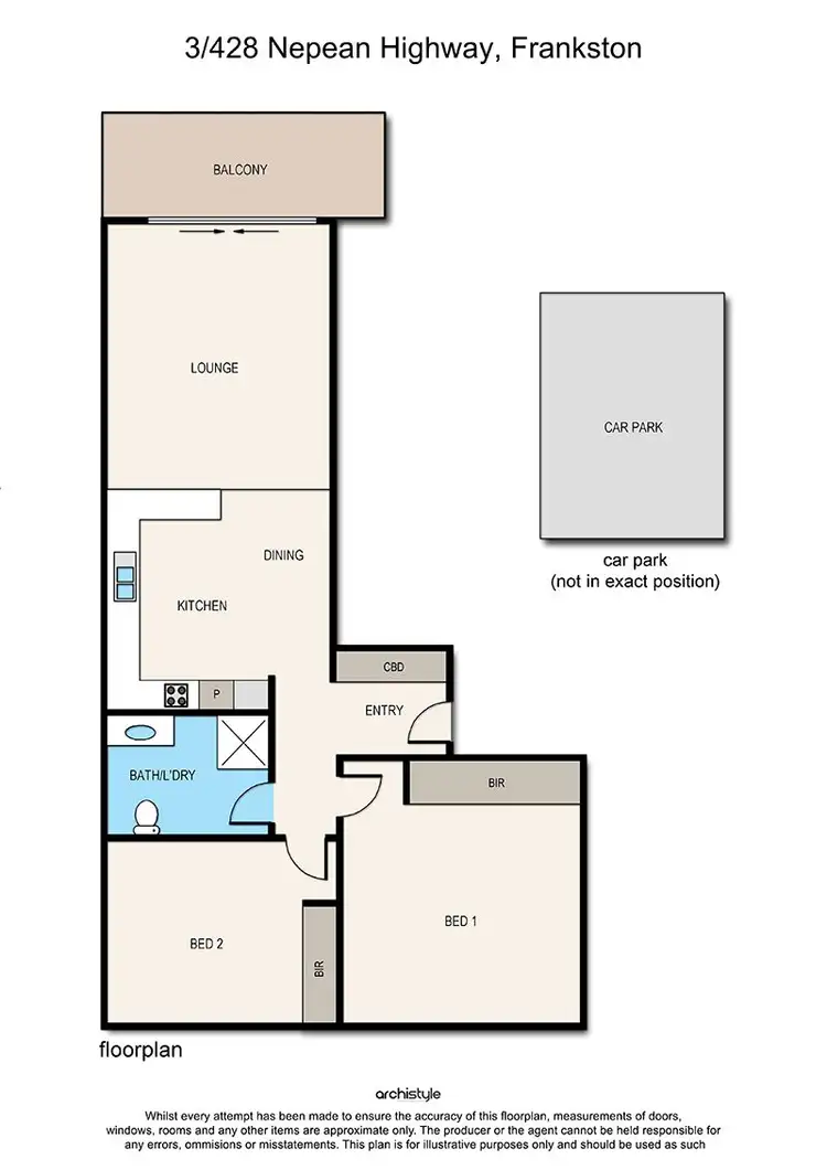 Floorplan of Homely unit listing, 3/428 Nepean Highway, Frankston VIC 3199