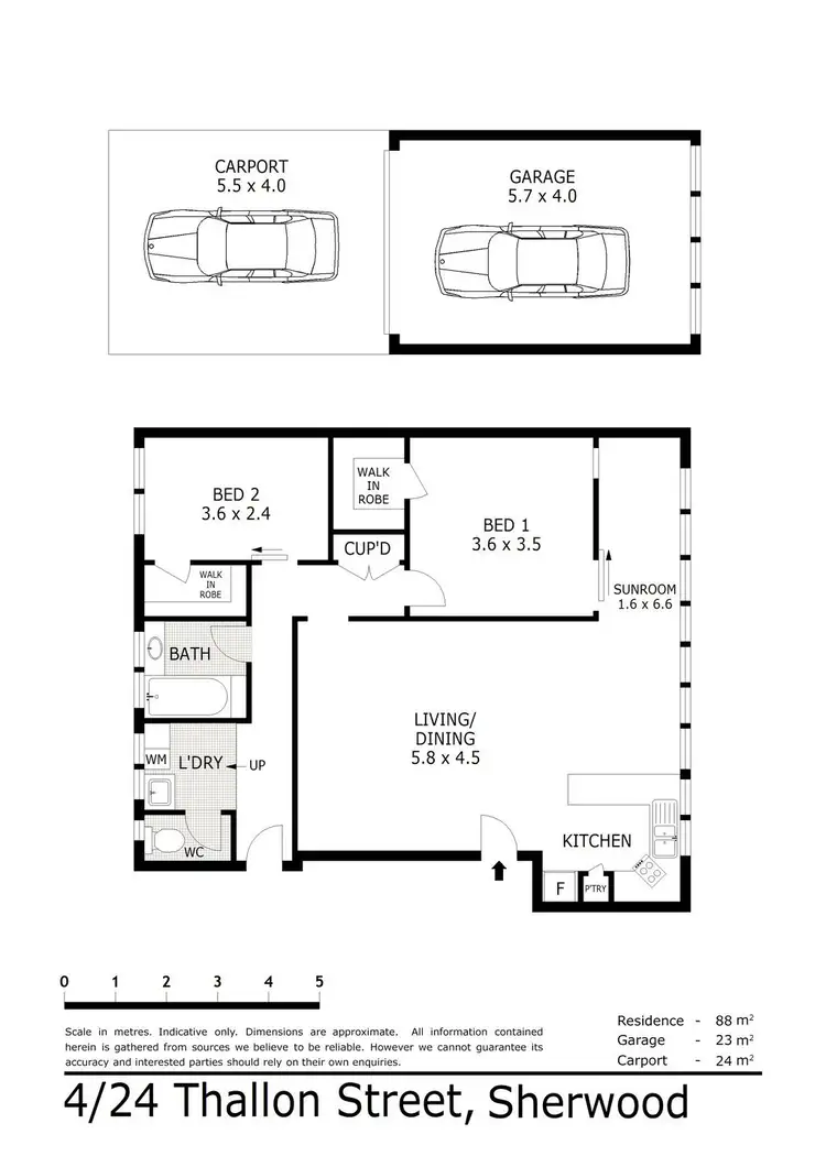 Floorplan of Homely unit listing, 4/24 Thallon Street, Sherwood QLD 4075