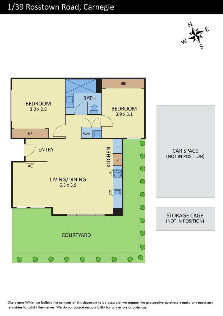Floorplan of Homely apartment listing, 1/39 Rosstown Road, Carnegie VIC 3163