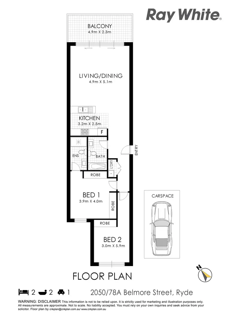 Floorplan of Homely apartment listing, 2050/78A Belmore Street, Ryde NSW 2112