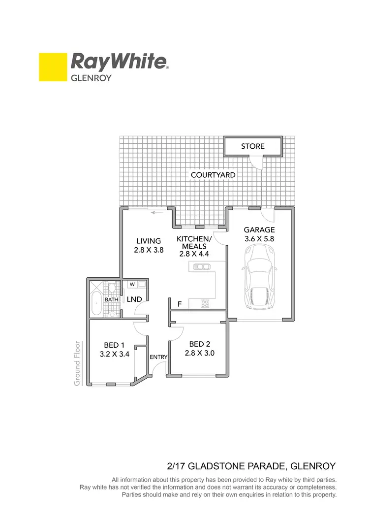 Floorplan of Homely unit listing, 2/17 Gladstone Parade, Glenroy VIC 3046