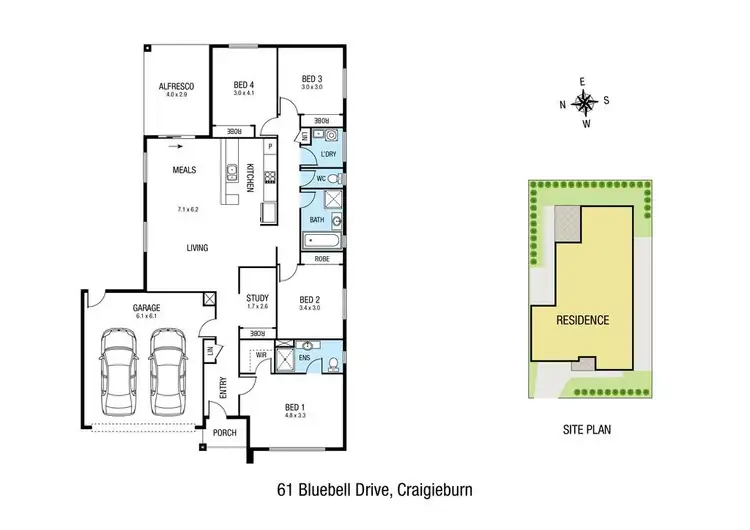 Floorplan of Homely house listing, 61 Bluebell Drive, Craigieburn VIC 3064